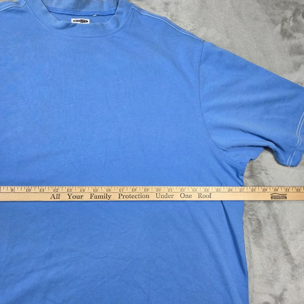Adidas Men Climalite Stretch Shirt Blue 2XL Short Sleeve 2008 Vintage Athleisure